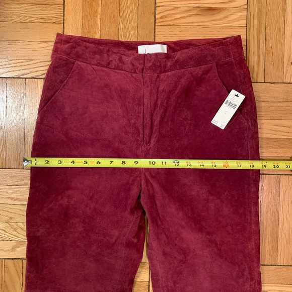 NWT Genuine suede Anthropologie burgundy red pants - Picture 7 of 14